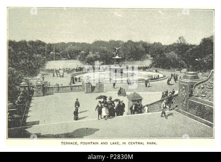 (König 1893, NYC) pg 167 Terrasse, Brunnen und See, im Central Park. Stockfoto