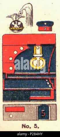 . English: Schematische Farbdarstellung der Uniform des Westfälischen Ulanen-Regiments Nr. 5. 1890. Moritz Ruhl (deutscher Lithograph in Leipzig) 123 Farbschema der Einheitlichen, ulanen-regiment Nr.5, Uniformen der deutschen Armee, Ruhl, Tafel 15 Sterben Stockfoto