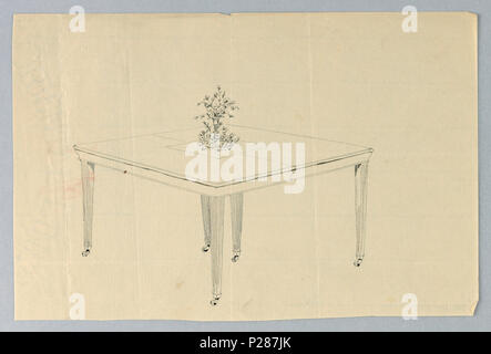 101 Zeichnen, Design für eine Six-Legged rechteckigen Tisch mit einem Fower Vase, 1900 - 05 (CH) 18680799 Stockfoto