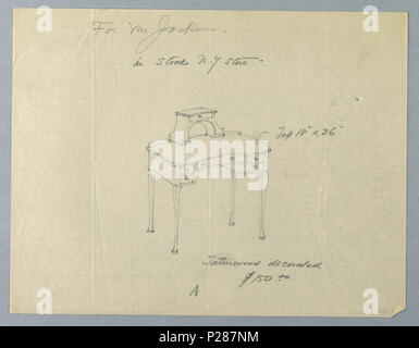 101 Zeichnen, Design für Dekoriert Schreiben Tabelle "A" in Satinwood, 1900 - 05 (CH) 18681301 Stockfoto