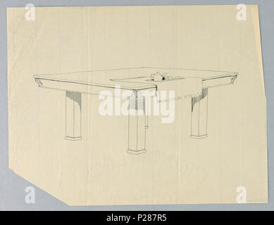 101 Zeichnen, Design für Four-Legged rechteckigen Esstisch mit Kaffee Service, 1900 - 05 (CH) 18680937 Stockfoto