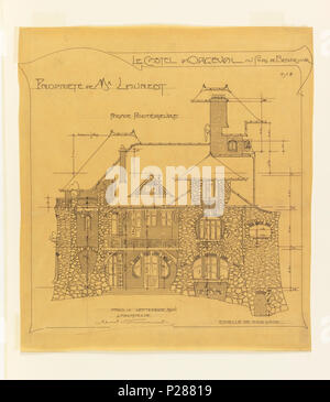 102 Zeichnen, Design für Hintere Höhe, Castel d'Orgeval, Parc Beauséjour, Paris, Frankreich, 1904 (CH) 18384975 Stockfoto