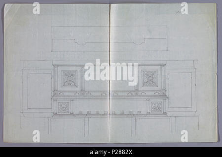 102 Zeichnen, Design für Renaissance-Style Sideboard in Plan und Elevation, 1900 - 05 (CH) 18680637 Stockfoto