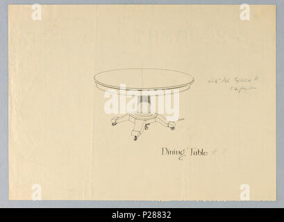 102 Zeichnung, Design für Runde einstellbare Esstisch auf achteckigen Basis, 1900 - 05 (CH) 18680907 Stockfoto