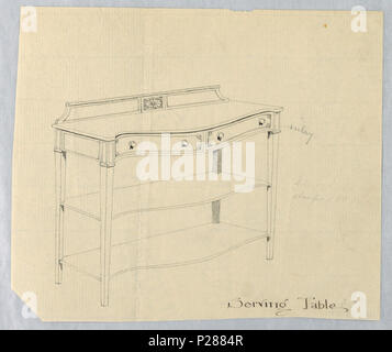 103 Zeichnen, Design für Serviertisch mit konvexen Vorne, 1900 - 05 (CH) 18680665 Stockfoto