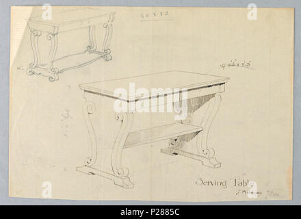 103 Zeichnung, Design für Tabelle mit Alternativen Design Skizze, 1900 - 05 (CH) 18680659 Stockfoto