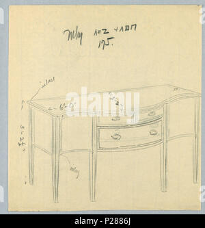 103 Zeichnen, Design für Sideboard mit Serpentine vorne und sechs Beine, 1900 - 05 (CH) 18680563 Stockfoto