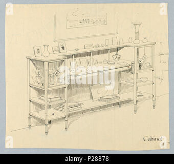 103 Zeichnen, Design für Sideboard - wie Gehäuse, 1900 - 05 (CH) 18681245 Stockfoto