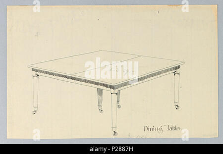 103 Zeichnen, Design für Six-Legged rechteckigen Esstisch, 1900 - 05 (CH) 18680915 Stockfoto