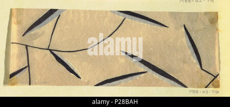 . Englisch: Zeichnung, Textil Design: Daphne, 1918. Englisch: dünne Zweige mit großen länglichen Blätter in Violett und Lila auf weißem Grund. . 1918 109 Zeichnung, Textile Design - Daphne, 1918 (CH) 18631221 Stockfoto