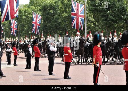 LONDON - 09 Jun, 2018: Blick auf die Farbe 2018 auf der Mall in London Stockfoto