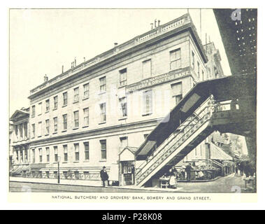 (König 1893, NYC) pg 726 nationale FLEISCHEREIEN UND TREIBERN' BANK, BOWERY UND GRAND STREET. Stockfoto