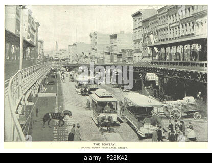 (König 1893, NYC) pg 847 die Bowery. Blick nach Norden von der Canal Street. Stockfoto