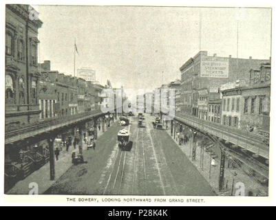 (König 1893, NYC) pg 865 BOWERY - AUF DER SUCHE NACH NORDEN VON DER GRAND STREET. Stockfoto