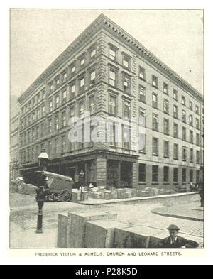 (König 1893, NYC) pg 885 FREDERICK, VIETOR & ACHELIS, KIRCHE UND LEONARD STRASSEN. Stockfoto