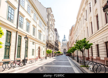 Zentrale Straße in Budapest Stockfoto