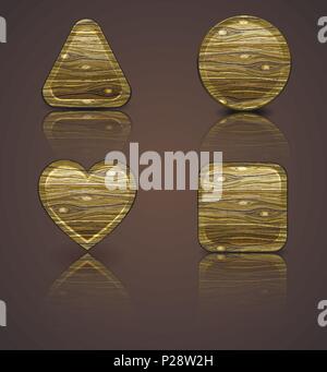 Satz von Holz- Symbole, Holzfiguren. Vector Illustration Stock Vektor