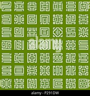 Nahtlose Muster mit runic quadratischen Mustern. Runen Stock Vektor