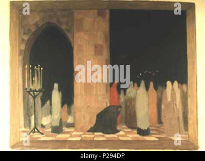 . Szenenentwurf zu 'Faust I' (Goethe) - Domszene; München 1909; Öl auf Leinwand 100 x 100 cm; Theaterwissenschaftliche Sammlung der Universität Köln (Schloss Wahn), Inv. Nr. 252. 1909 129 Fritz Erler Faust I Domszene Stockfoto