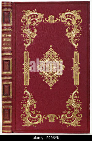. Band van Rood segrijn. Nederlands: Tabletten: Het boek Genesis in het Tobasch vert. Tür H.N. van der Tuuk. Amsterdam, 1859. . 1859-1864; 29 Band van Rood segrijn KONB 12-475-F39 Stockfoto
