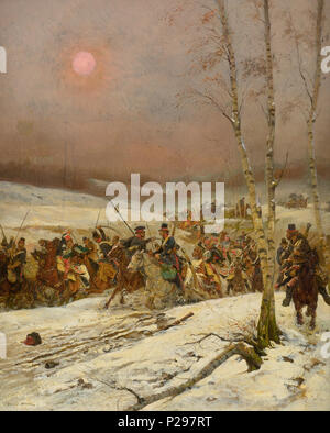 158 Jean-Baptiste-Édouard Detaille Kosaken angegriffen Stockfoto