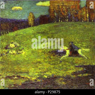 . Der Blaue Reiter. Englisch: Der Blaue Reiter (Der Blaue Reiter), ein 1903 Gemälde von Wassily Kandinsky. 1903 160 Kandinsky-Blue Rider Stockfoto