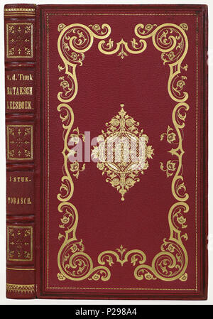 . Band van Rood segrijn. Nederlands: Tabletten: H.N. van der Tuuk. Bataksch leesboek... Amsterdam, 1860. . 1863; 29 Band van Rood segrijn KONB 12-651-H9 Stockfoto