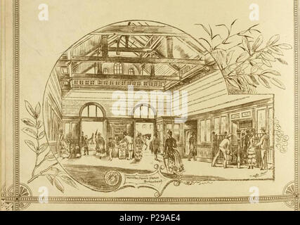 . Englisch: Eine Abbildung des Inneren von Hamilton Square Station, Birkenhead. Es war die erste Station auf der Birkenhead Seite des Flusses Mersey, mit dem die Züge durch die Mersey Eisenbahntunnel aus Liverpool gestoppt. 20. Januar 1886. Thomas Raffles Davison 193 Mersey Eisenbahntunnel - Hamilton Square Station Stockfoto