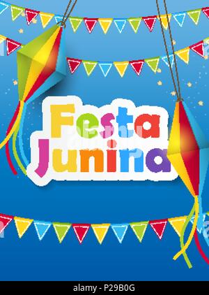 Festa Junina Hintergrund Vektor-Illustration Stock Vektor