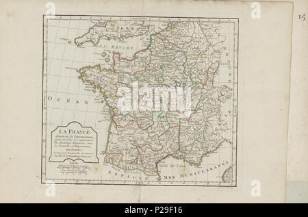 Nouvel Atlas portatif destiné principalement pour l'instruction de la jeunesse d'après la Géographie Moderne de Feu l'Abbé Delacroix Illustrasjon hentet Fra boken "Nouvel Atlas portatif destiné principalement pour l'instruction de la jeunesse d'après la Géographie Moderne de Feu l'Abbé Delacroix' Av, Robert de Vaugondy og utgitt av Chez Lamarche (Paris, 1795) 208 Nouvel Atlas portatif destiné principalement pour l'instruction de la jeunesse d'après la Géographie Moderne de Feu l'Abbé Delacroix-no-nb digibok 2013101626001-40 Stockfoto