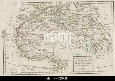 Nouvel Atlas portatif destiné principalement pour l'instruction de la jeunesse d'après la Géographie Moderne de Feu l'Abbé Delacroix Illustrasjon hentet Fra boken "Nouvel Atlas portatif destiné principalement pour l'instruction de la jeunesse d'après la Géographie Moderne de Feu l'Abbé Delacroix' Av, Robert de Vaugondy og utgitt av Chez Lamarche (Paris, 1795) 209 Nouvel Atlas portatif destiné principalement pour l'instruction de la jeunesse d'après la Géographie Moderne de Feu l'Abbé Delacroix-no-nb digibok 2013101626001-93 Stockfoto