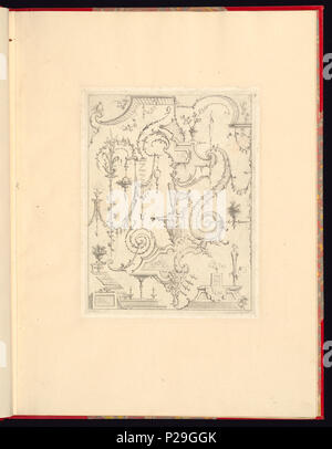 268 Drucken, Nouveau Livre de Principes d'ornements particulièrement pour trouver un nombre Infini de Formes qui, d'après les Dessins de Gillot. Peintre du Roy, gravé par Huquier; PL. 3 (CH) 18272745 Stockfoto