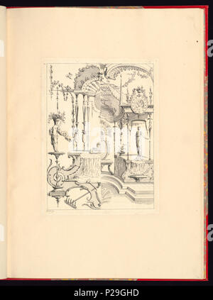 268 Drucken, Nouveau Livre de Principes d'ornements particulièrement pour trouver un nombre Infini de Formes qui, d'après les Dessins de Gillot. Peintre du Roy, gravé par Huquier; PL. 9 (CH) 18272787 Stockfoto