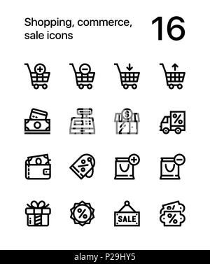 Shopping, Handel, Verkauf Symbole für Web und mobile Design Pack 1 Stock Vektor