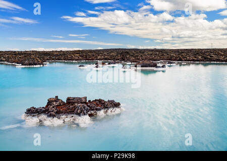 Blue Lagoon Island geothermische schöne blaue Wasser mit Mineralien Stockfoto