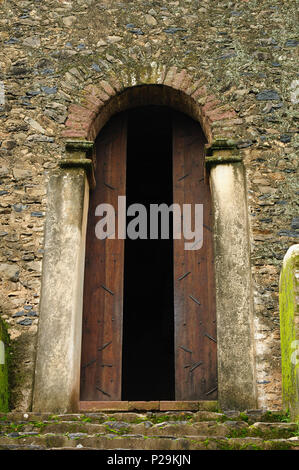 Burg von Kaiser Fasilides in Gonder Stadt in Äthiopien, königliche Gehege gebaut Stockfoto