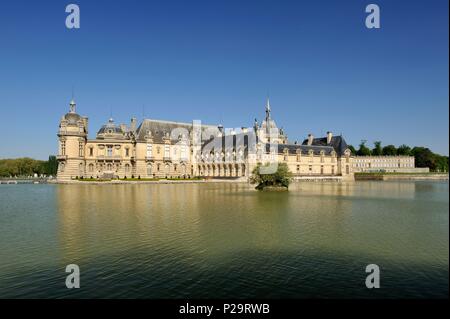 Frankreich, Oise, Chantilly, Immobilien, Schloss Chantilly Chantilly von der Seite des Englischen Garten gesehen Stockfoto