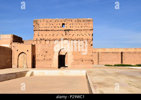 El-Badi-Palast ist ein zerstörten Palast in Marrakesch, Marokko Stockfoto