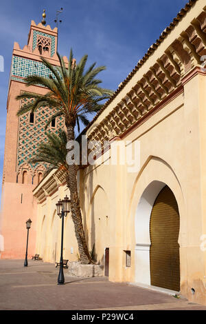 Die Kasbah Moschee oder Moulay El Yazid Moschee, Marrakesch, Marokko. Stockfoto