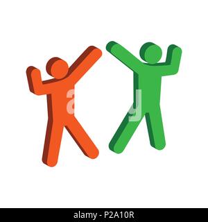 Tanz-Symbol. Flache isometrische Symbol oder Logo. 3D Style Piktogramm für Web-Design, UI, Mobile App, Infografik. Vektor-Illustration auf weißem Hintergrund. Stock Vektor