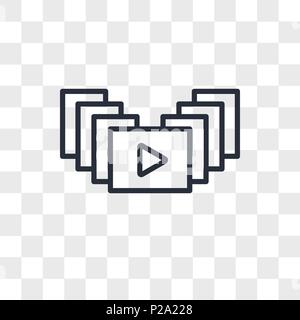 Video Galerie vektor Icon auf transparentem Hintergrund isoliert, Video Galerie logo Konzept Stock Vektor