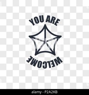 Sie sind willkommen, Vektor Icon auf transparentem Hintergrund isoliert, sie sind willkommen logo Konzept Stock Vektor