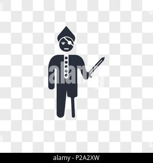 Piraten Kapitän vektor Icon auf transparentem Hintergrund isoliert, Piraten Kapitän logo Konzept Stock Vektor