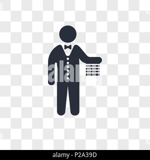 Butler vektor Icon auf transparentem Hintergrund isoliert, Butler logo Konzept Stock Vektor