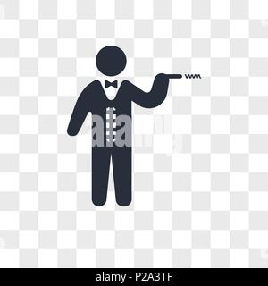 Mann in Anzug das Rauchen einer Zigarette vektor Icon auf transparentem Hintergrund isoliert, Mann im Anzug das Rauchen einer Zigarette logo Konzept Stock Vektor