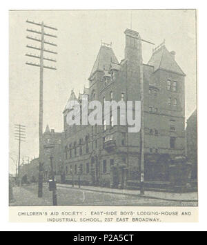 (König 1893, NYC) pg 434 KINDER HILFE GESELLSCHAFT. EAST-SIDE BOYS - Unterkunft - HAUS UND GEWERBLICHE SCHULE, 287 East Broadway. Stockfoto