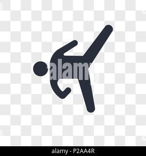 Karate High Kick vektor Icon auf transparentem Hintergrund isoliert, Karate High Kick logo Konzept Stock Vektor