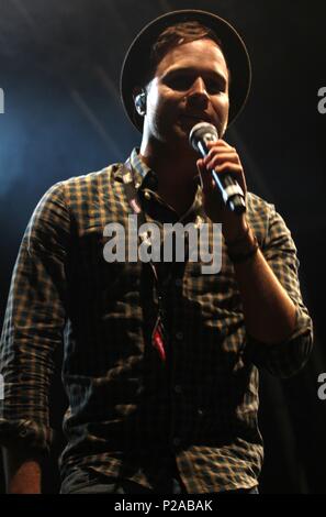 Blackpool, Großbritannien, Olly Murs führt an Blackpool Illuminations credit Ian Fairbrother/Alamy Stockfotos Stockfoto