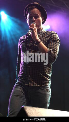 Blackpool, Großbritannien, Olly Murs führt an Blackpool Illuminations credit Ian Fairbrother/Alamy Stockfotos Stockfoto