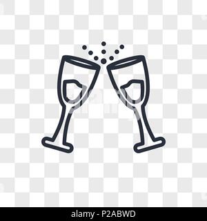 Champagner Flöte vektor Icon auf transparentem Hintergrund isoliert, Champagner Flöte logo Konzept Stock Vektor